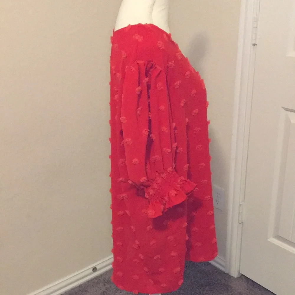 4/$20 red blouse with red polka dots - Picture 2 of 5